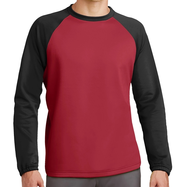 DEEP RED/ BLACK color option for Raglan Crewneck Shirt With Colorblock Design