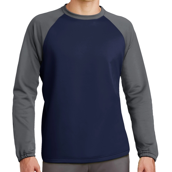 NAVY/DARK SMOKE GREY color option for Raglan Crewneck Shirt With Colorblock Design