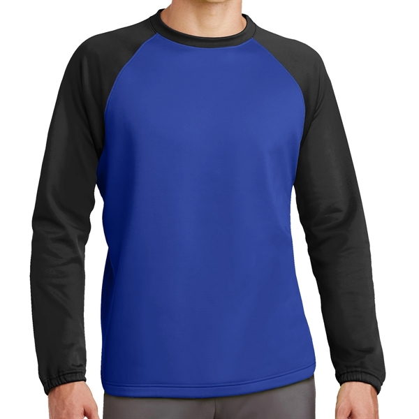 TRUE ROYAL/ BLACK color option for Raglan Crewneck Shirt With Colorblock Design