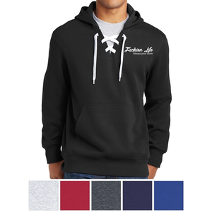 Photo of Unique Hooded Pullover With Lace Up Drawcord