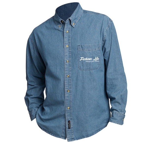 FADED BLUE color option for Long Sleeve Denim Shirt