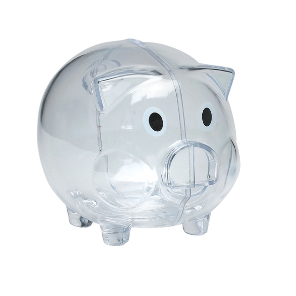 Clear color option for Plastic Pig Shaped Coin Bank