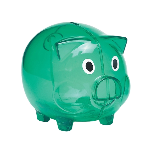 Translucent Green color option for Plastic Pig Shaped Coin Bank