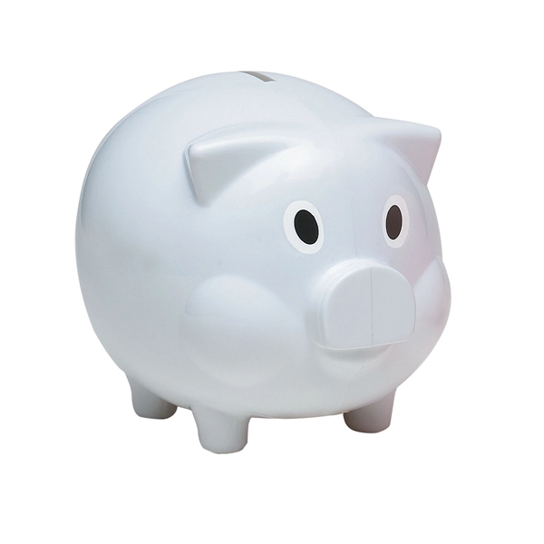 White color option for Plastic Pig Shaped Coin Bank