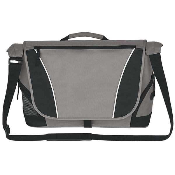 Gray With Black color option for Messenger Bag With Buckle Closure