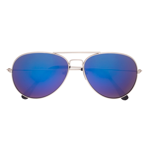Silver With Blue color option for Pilot's Mirrored Aviator Sunglasses