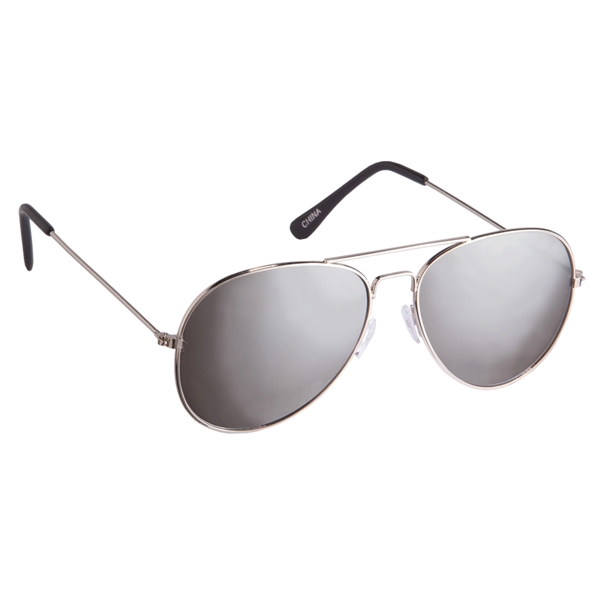 Silver With Silver color option for Pilot's Mirrored Aviator Sunglasses