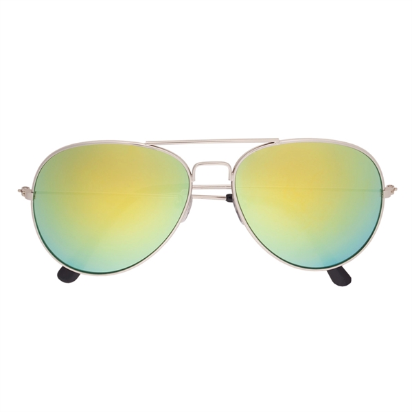 Silver With Yellow color option for Pilot's Mirrored Aviator Sunglasses
