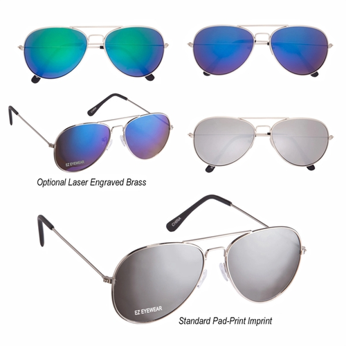 Main photo of Pilot's Mirrored Aviator Sunglasses