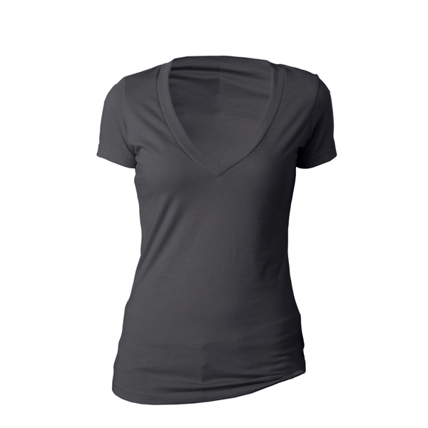 Charcoal color option for Next Level Deep V Neck Shirt For Women