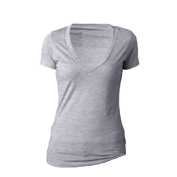 Dark Heather Gray color option for Next Level Deep V Neck Shirt For Women