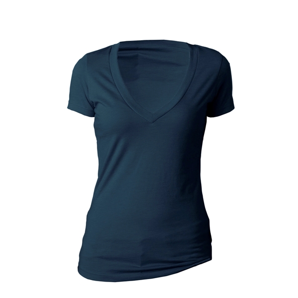 Midnight Navy color option for Next Level Deep V Neck Shirt For Women