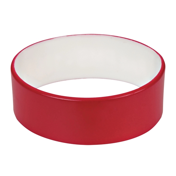 Red W/White color option for Elastic Silicone Hand Strap
