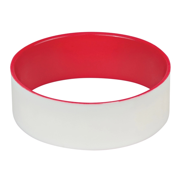 White W/Red color option for Elastic Silicone Hand Strap