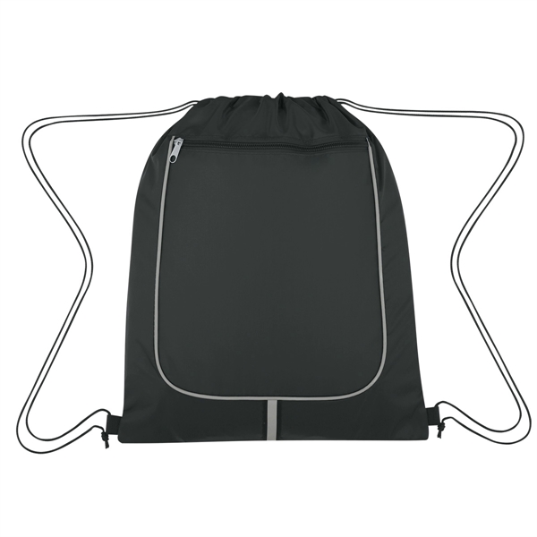 Black-Black color option for Achiever's Drawstring Backpack