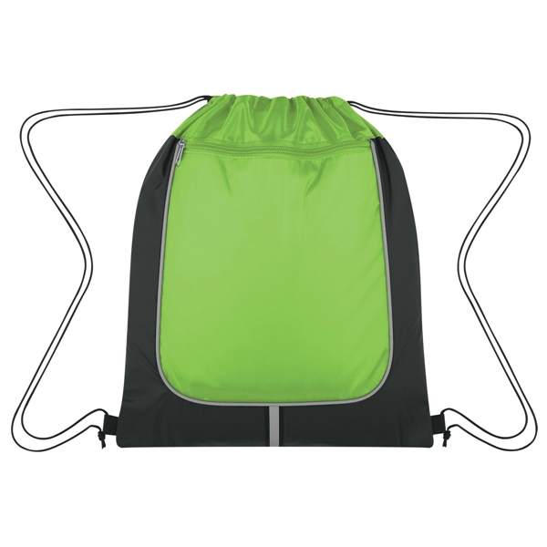 Lime Green-Black color option for Achiever's Drawstring Backpack
