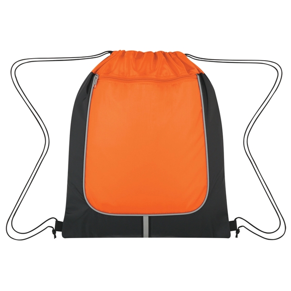 Orange-Black color option for Achiever's Drawstring Backpack