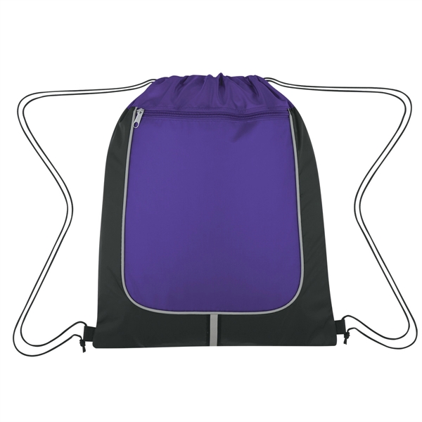 Purple-Black color option for Achiever's Drawstring Backpack