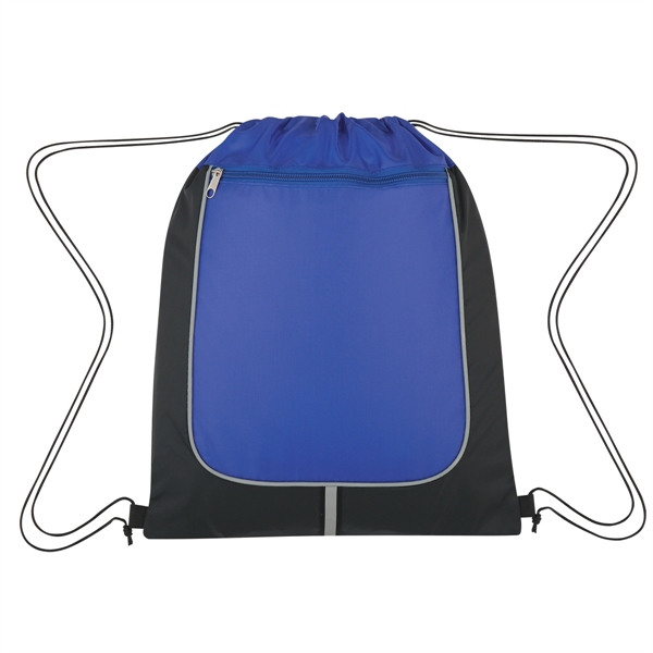 Royal Blue-Black color option for Achiever's Drawstring Backpack