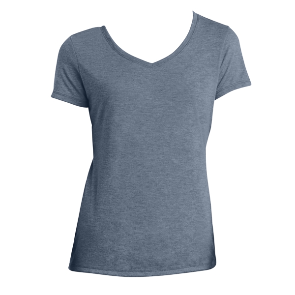 Gray Frost color option for Women's Tri V Neck Soft T Shirt