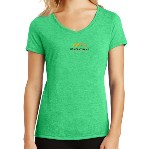 Green Frost color option for Women's Tri V Neck Soft T Shirt
