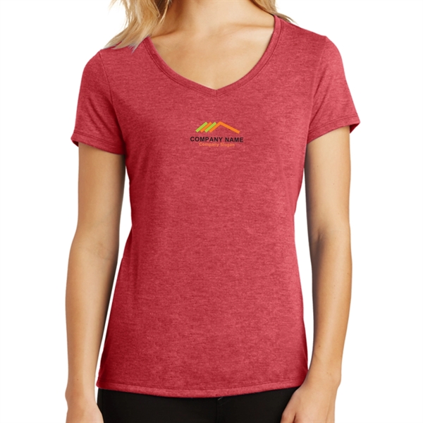 Red Frost color option for Women's Tri V Neck Soft T Shirt