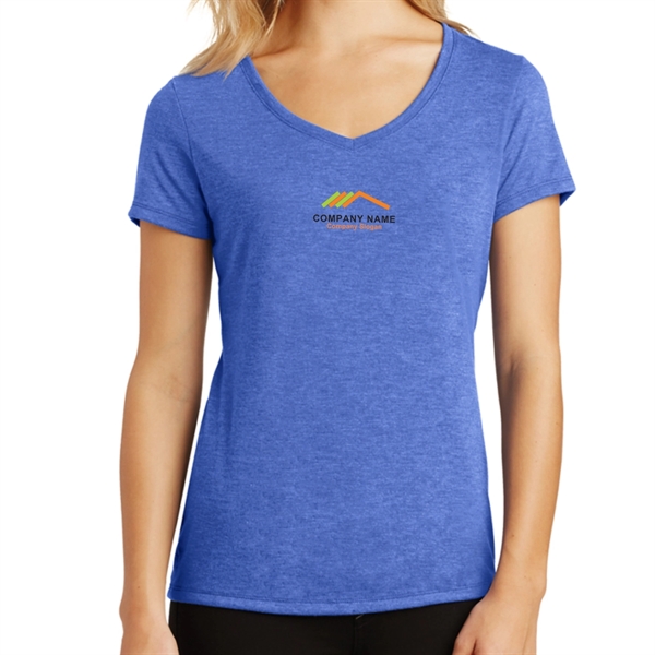 Royal Blue Frost color option for Women's Tri V Neck Soft T Shirt
