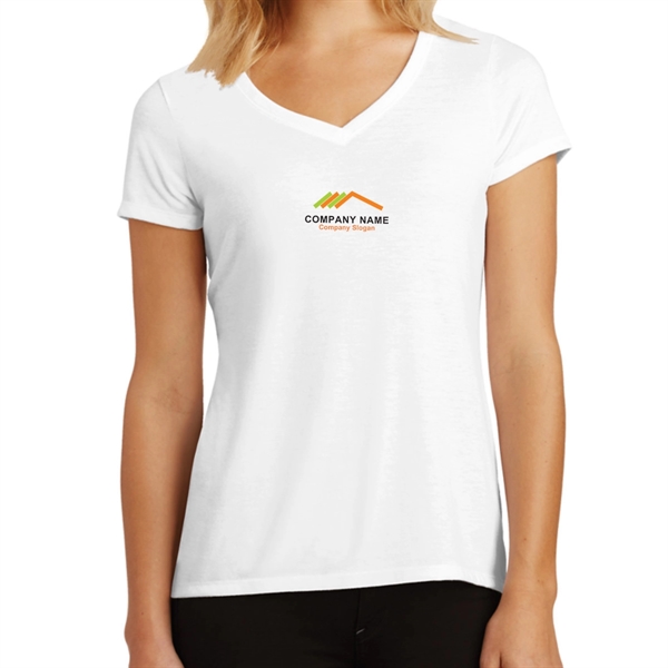 White color option for Women's Tri V Neck Soft T Shirt