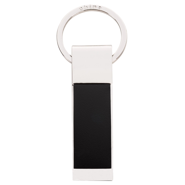 Black With Silver color option for Bicolored Rectangular Key Chain