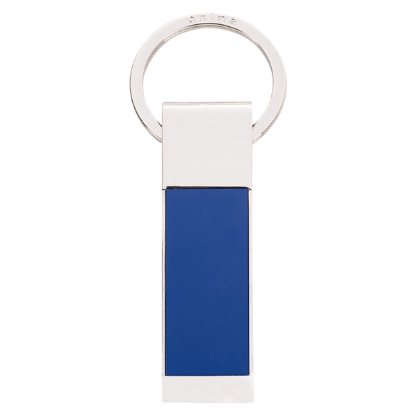 Blue With Silver color option for Bicolored Rectangular Key Chain