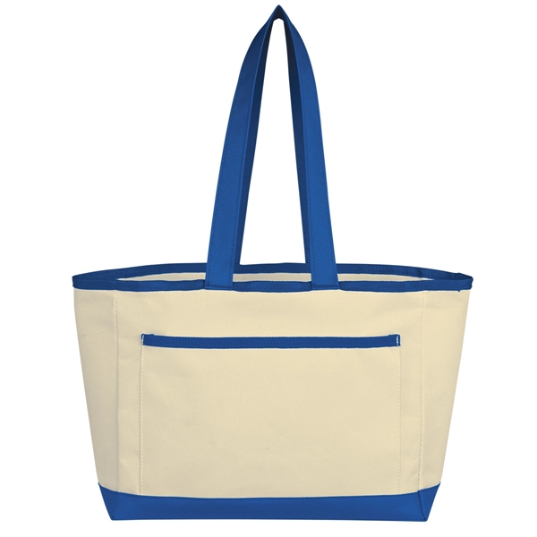 Natural With Royal Blue color option for Multi Storage Tote