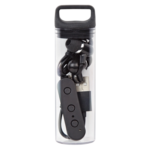 Clear With Black color option for Compact Cased Wireless Earbuds