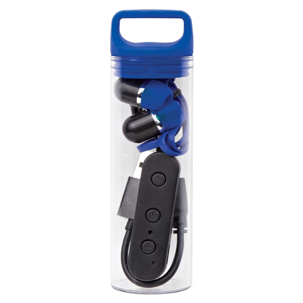 Clear With Blue color option for Compact Cased Wireless Earbuds