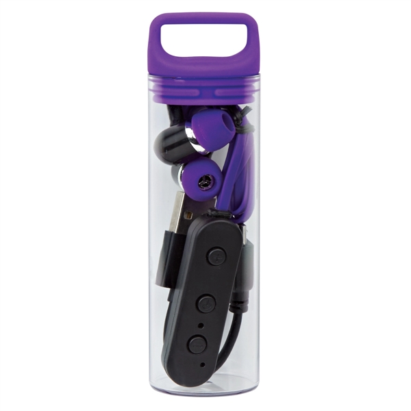 Clear With Purple color option for Compact Cased Wireless Earbuds
