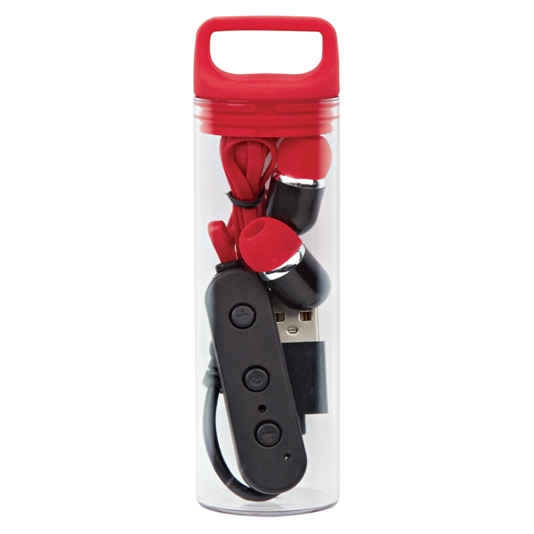 Clear With Red color option for Compact Cased Wireless Earbuds