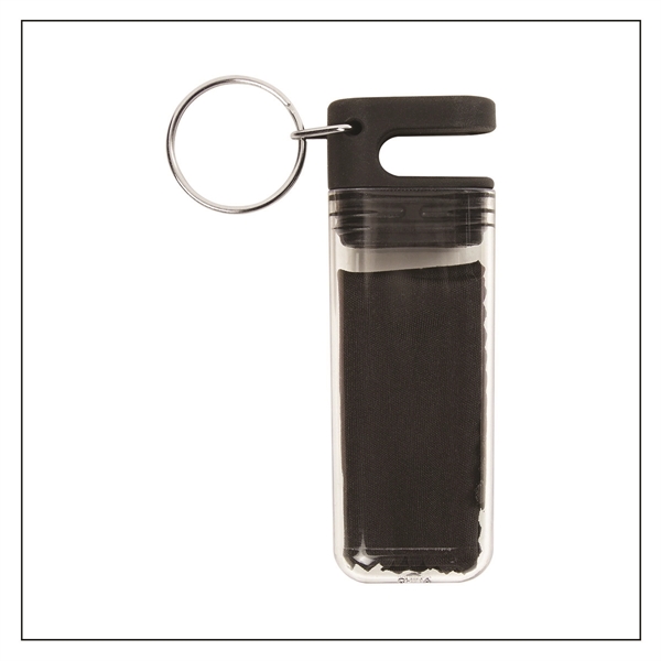 Black color option for Sunglass Wiper And Mobile Stand With Key Chain