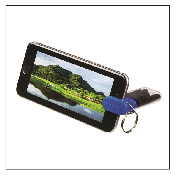 Blue color option for Sunglass Wiper And Mobile Stand With Key Chain