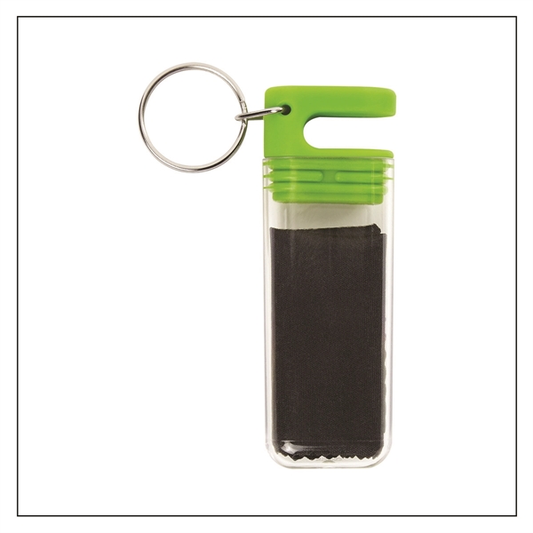 Green color option for Sunglass Wiper And Mobile Stand With Key Chain
