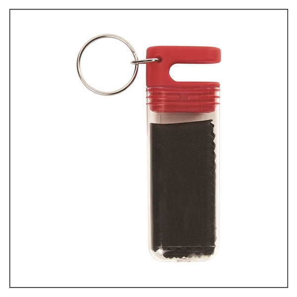 Red color option for Sunglass Wiper And Mobile Stand With Key Chain