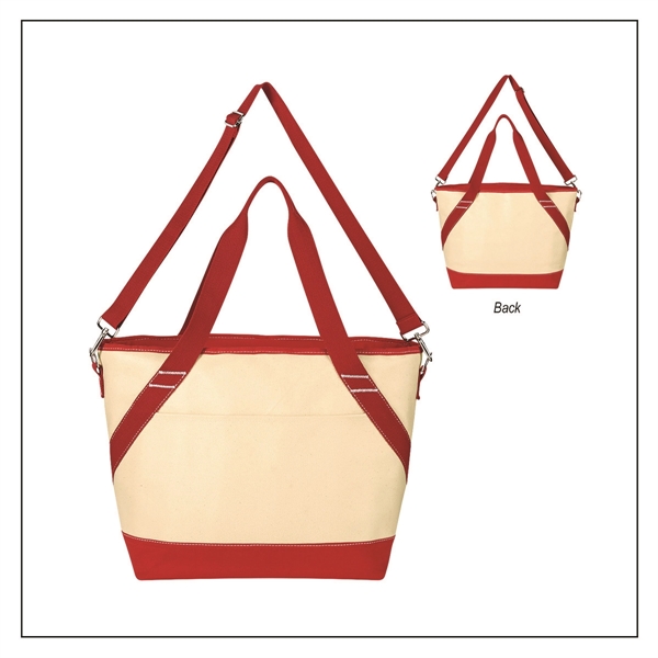 White With Red color option for Cooler Bag From Canvas