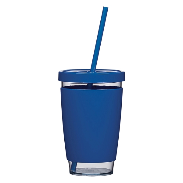 Clear With Blue color option for 15 Oz. Customizable Tumbler