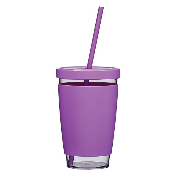 Clear With Purple color option for 15 Oz. Customizable Tumbler