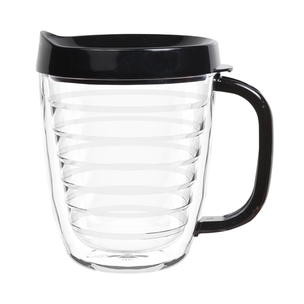 Clear W/Black color option for 12 Ounce Lively Coffe Mug