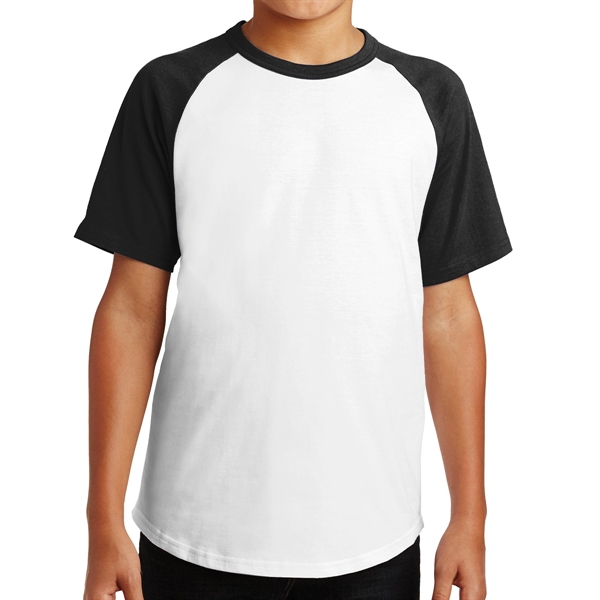 White / Black color option for Colorful Raglan Shirt For Kids.