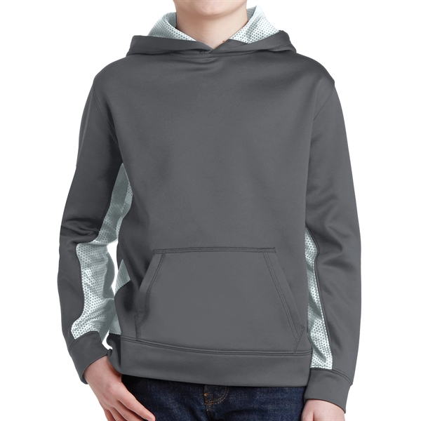 Dark Smoke Gray/White color option for Camo Hex Colorblock Hooded Pullover