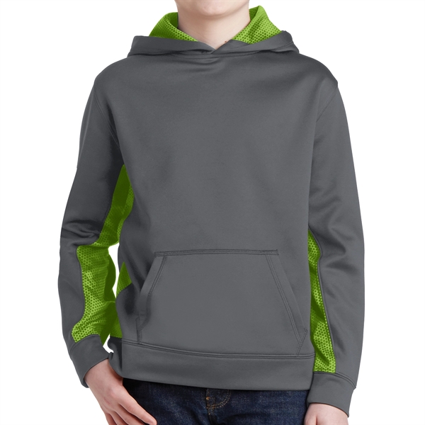 Dark Smoke Grey/Lime Shock color option for Camo Hex Colorblock Hooded Pullover