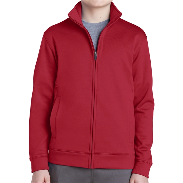 Deep Red color option for Plier Kids' 100% Polyester Full Zip Jacket