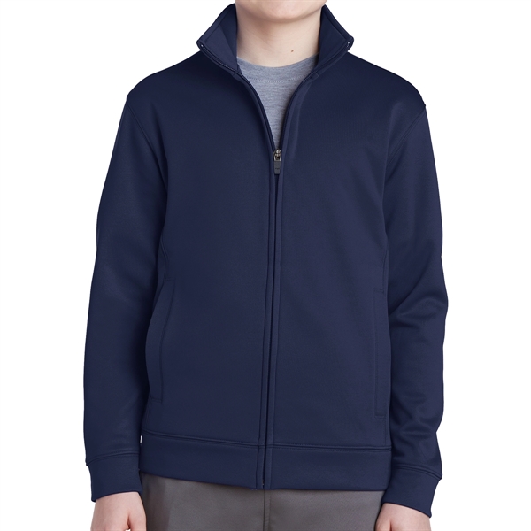 Navy color option for Plier Kids' 100% Polyester Full Zip Jacket