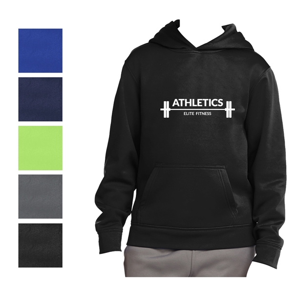 Black color option for Sport Tek® Sport Wick® Youth's Fleece Made Pullover Hoodie