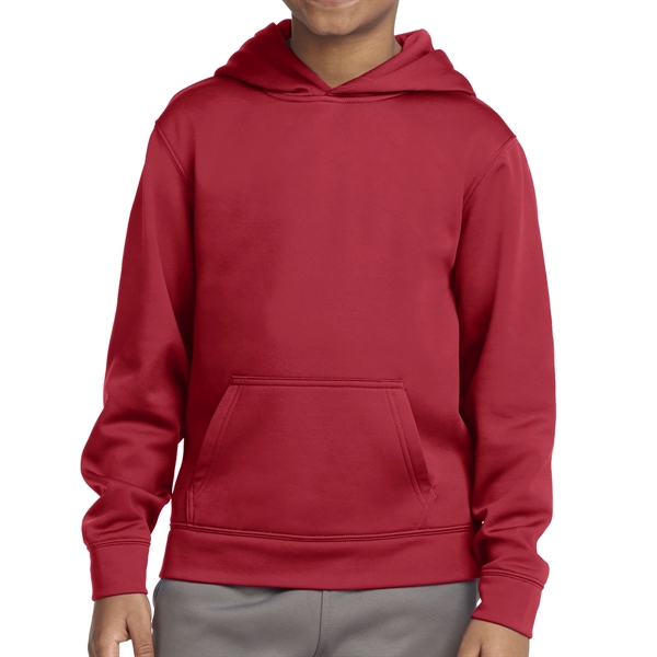 Deep Red color option for Sport Tek® Sport Wick® Youth's Fleece Made Pullover Hoodie